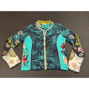 IVKOβ Floral Pattern Jacket With Embroidery Cotton Size Medium 38 NWOT